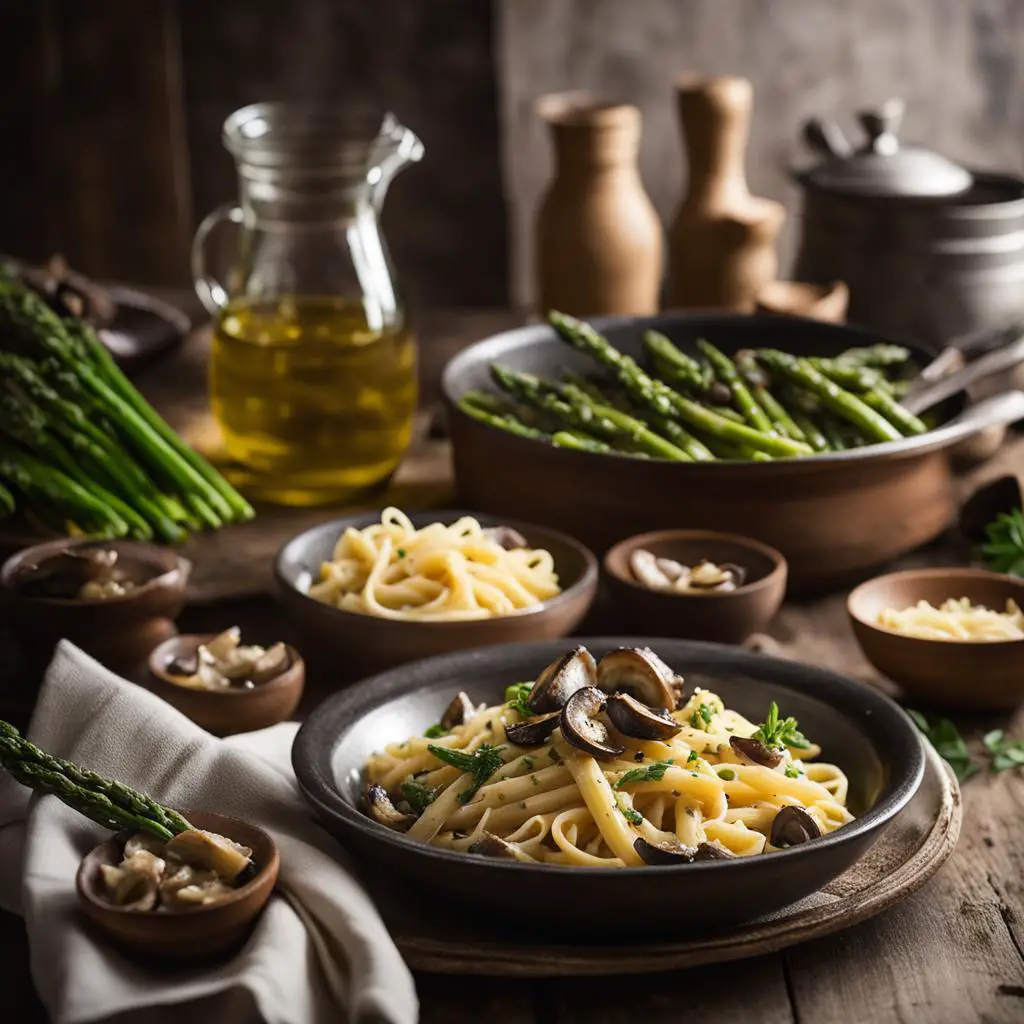 Creamy One Pot Pasta with Mushrooms and Asparagus