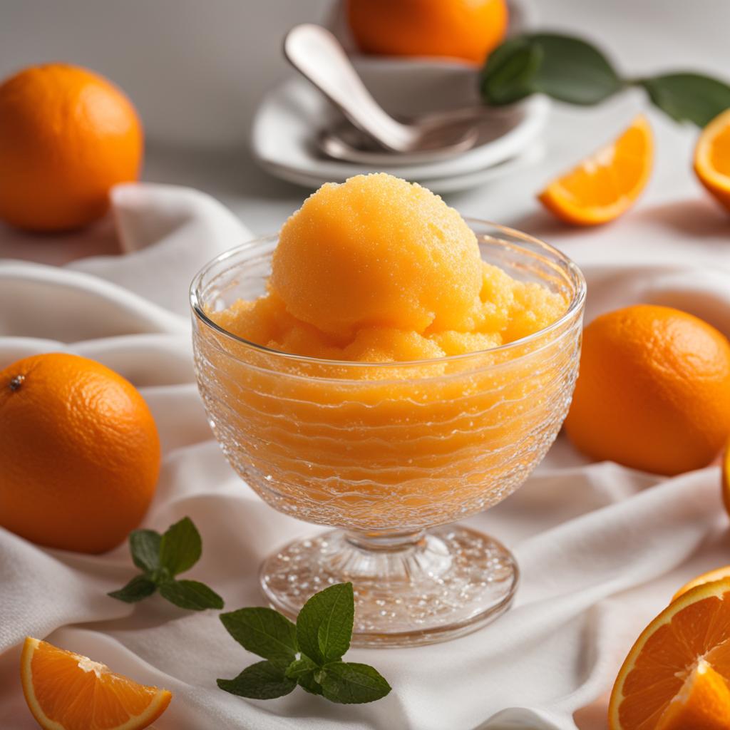 Creamy orange sorbet