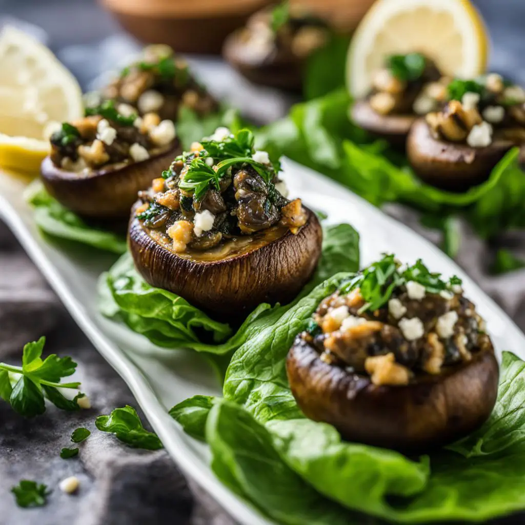 Greek-Style Vegan Stuffed Mushrooms