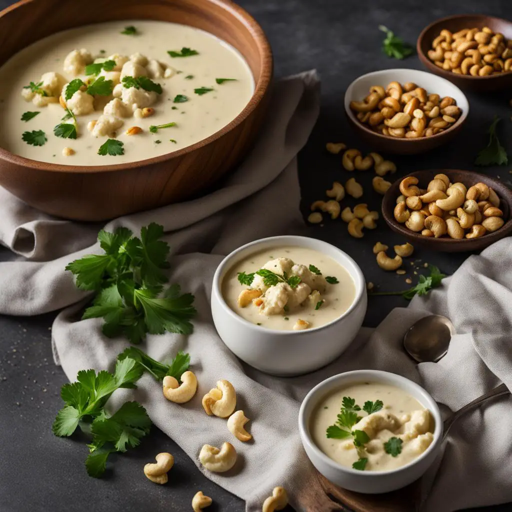 Healthy cauliflower cashew cream soups