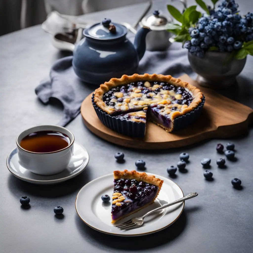 No-Bake Vegan Blueberry Tart with Earl Grey Tea