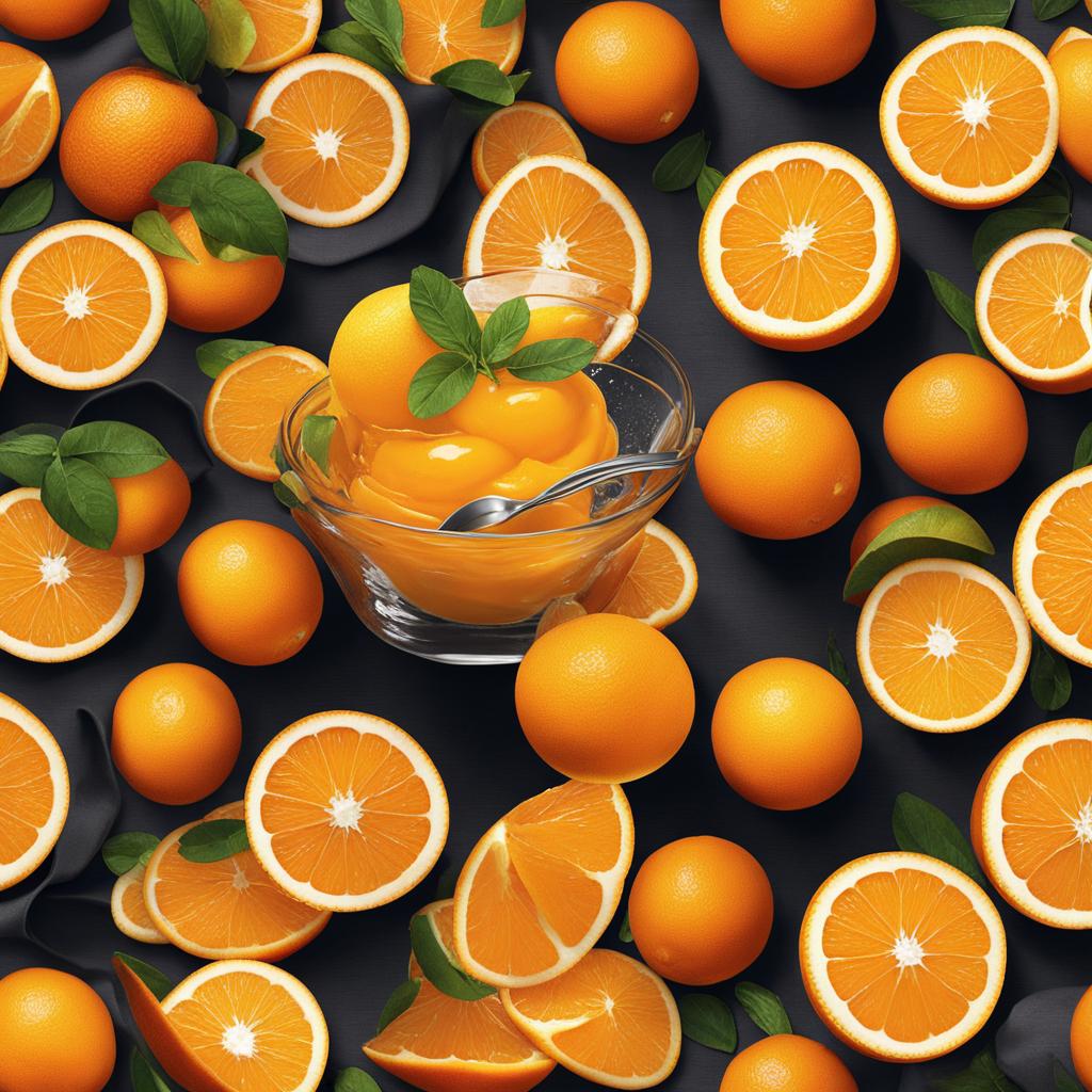 Orange Sorbet with Fresh Oranges