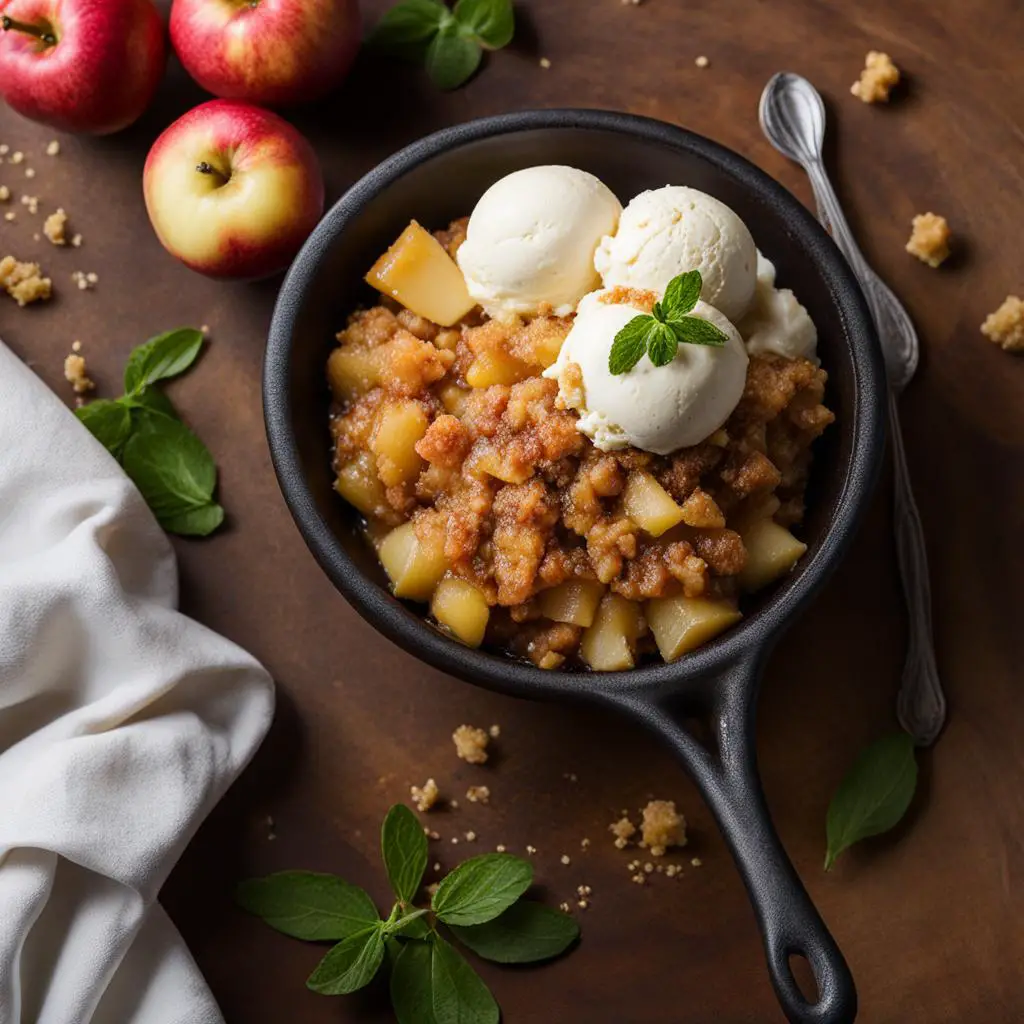 Thyme-infused apple crumble