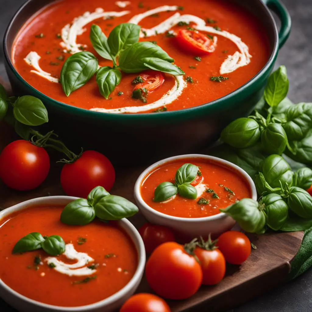 Tomato Basil Soup with Fresh Tomatoes