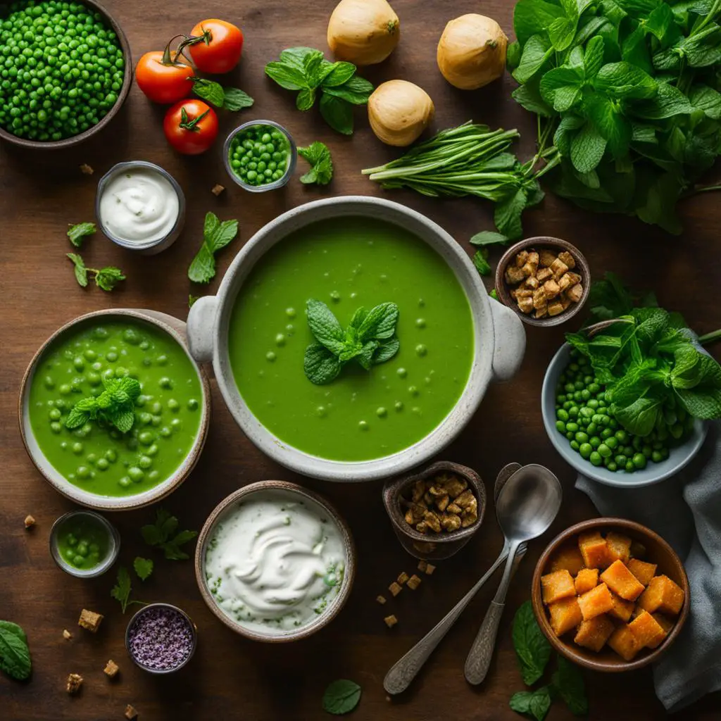 Variations of Pea and Mint Soup