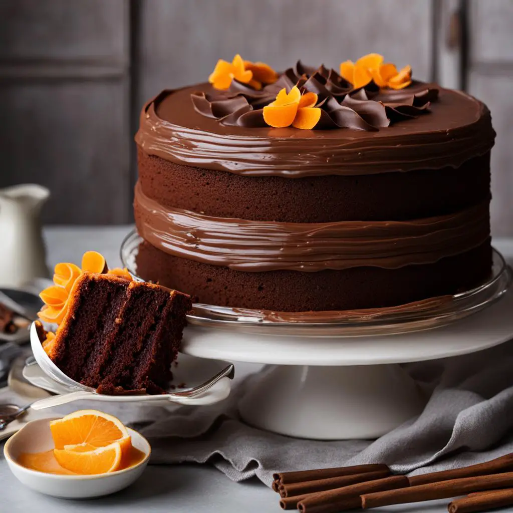 chocolate cake with sweet potato frosting