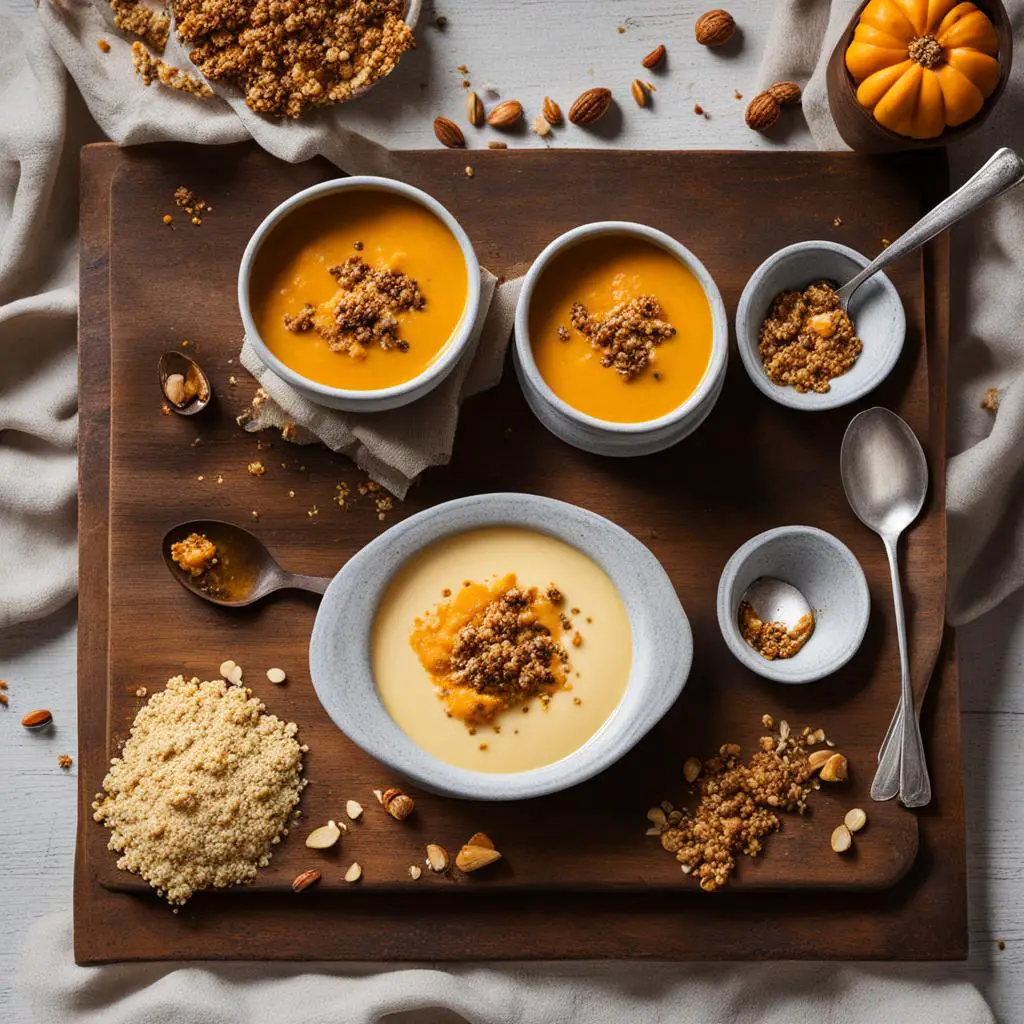 creamy butternut squash soup with nut crumble