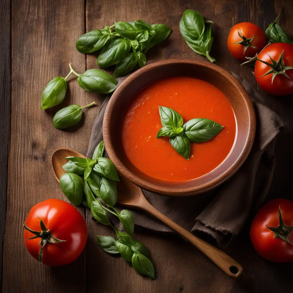 healthy tomato basil soup image