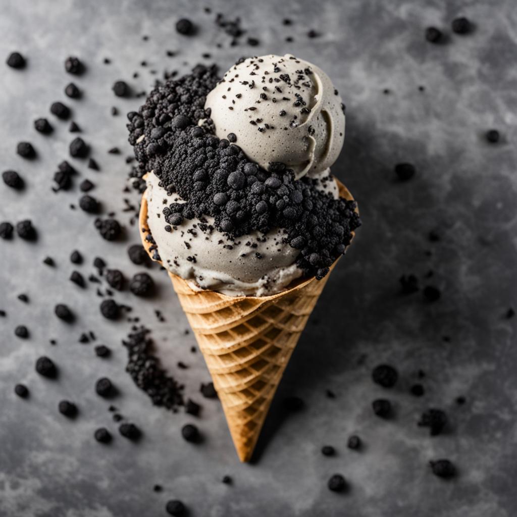 homemade black sesame ice cream