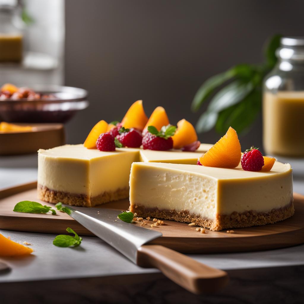 serving and storing cashew cheesecake