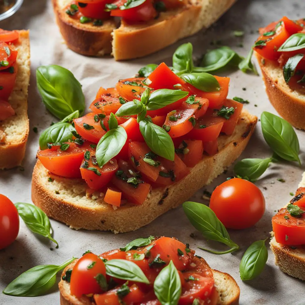vegan tomato and basil bruschetta