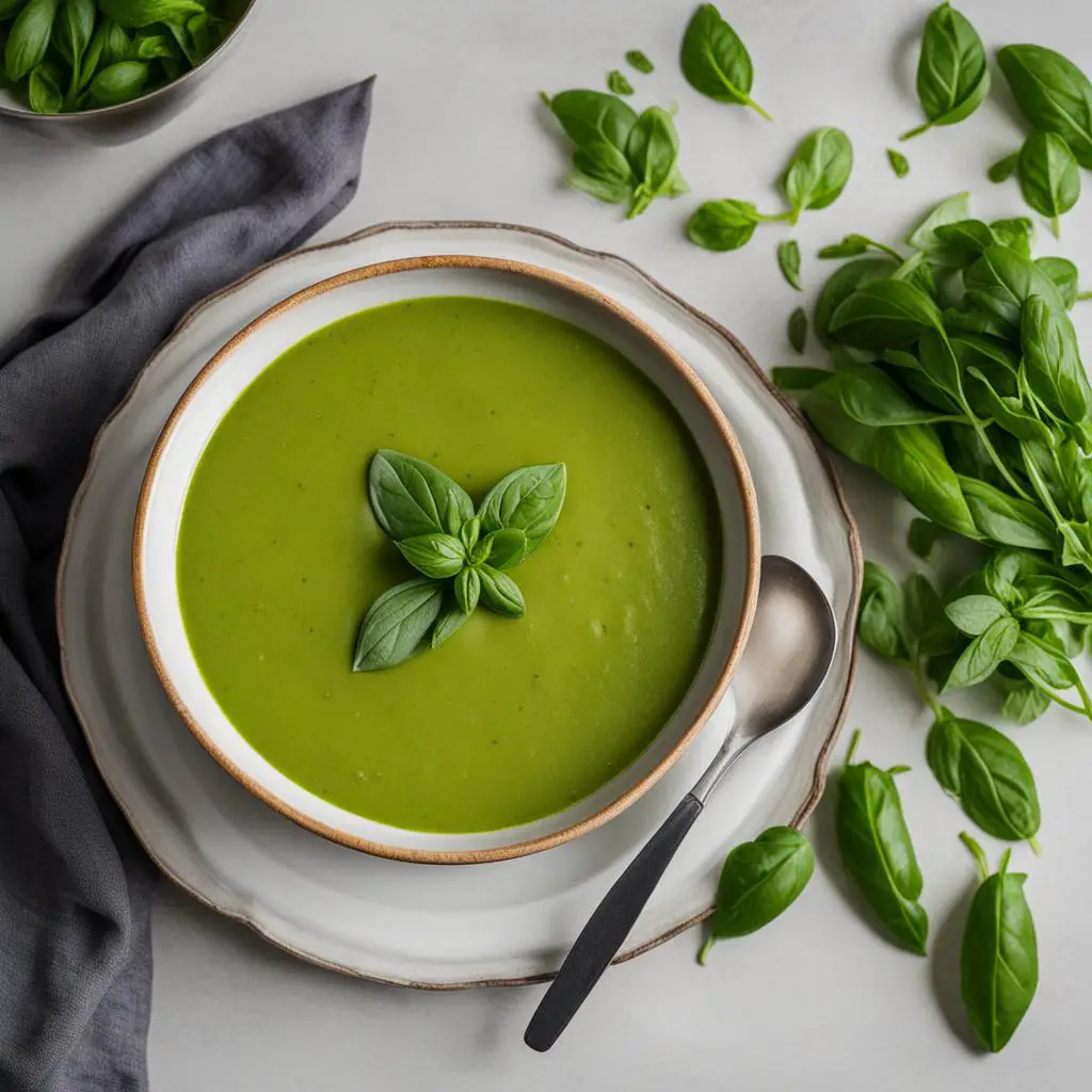 vegan zucchini basil soup image
